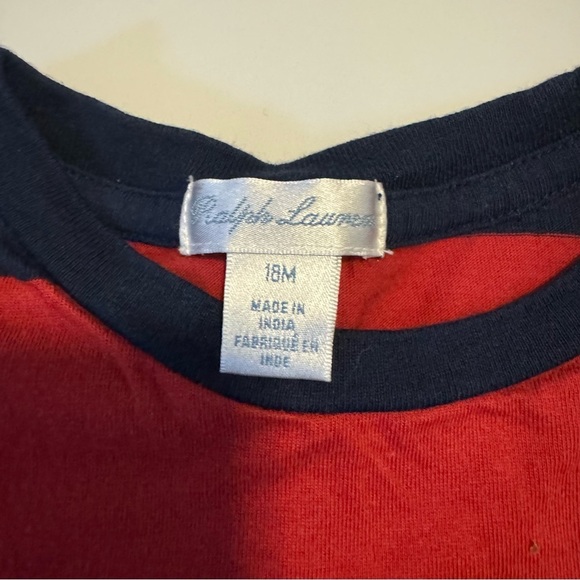 Ralph Lauren Blue and Red Striped 18m Boys Shirt - Picture 4 of 4